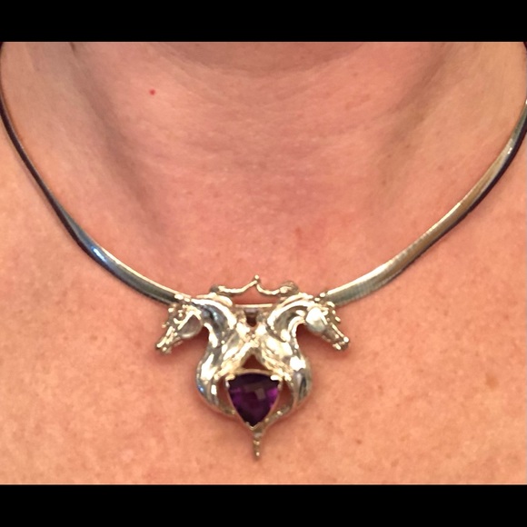Gorgeous Sterling Silver Amethyst Necklace - Picture 2 of 5